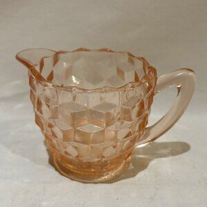 Jeannette Cubed Cubist Pink Depression Glass Creamer Vintage 1930s